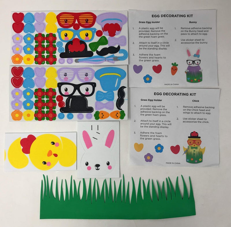 Funiverse Bulk Family Pack 18 Sets of Easter Egg Decorating Foam Kids Craft Kits (Easter Eggs Not Included) - Over 700 Pieces of No Mess. No Stains - Image 4